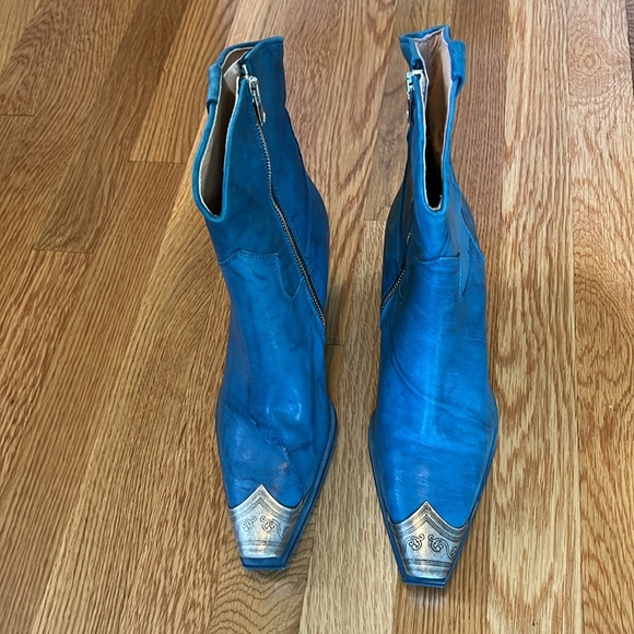 Free People Brayden Western Boots in Petrol size 37.5 NEW - Picture 8 of 16
